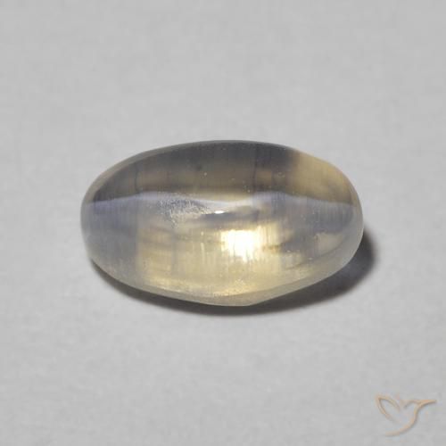 0.97ct Natural Warm Grey Sillimanita Olho de Gato, oval, Translúcido, Photo A