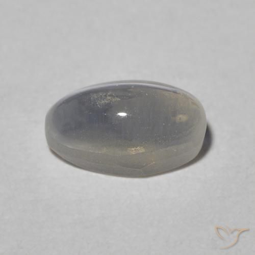 Sillimanita Olho de Gato Warm Grey Natural 0.97ct, oval, Translúcido