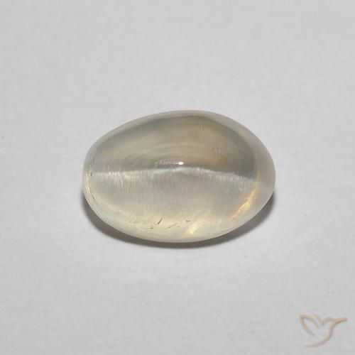 1.51ct Natural Luz amarela Sillimanita Olho de Gato, oval, Translúcido