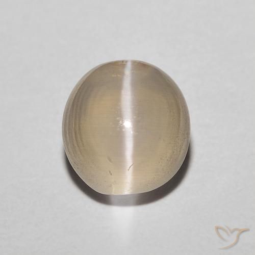 1.43ct Natural Luz amarela Sillimanita Olho de Gato, oval, Translúcido