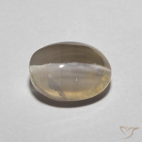 1.32ct Natural Castanho amarelo claro Sillimanita Olho de Gato, oval, Translúcido