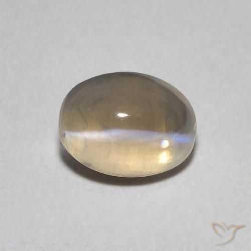 0.95ct Natural Castanho amarelo claro Sillimanita Olho de Gato, oval, Transparente