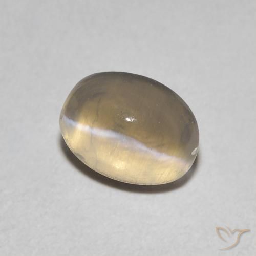 Sillimanita Olho de Gato Castanho amarelo claro Natural 0.95ct, oval, Transparente