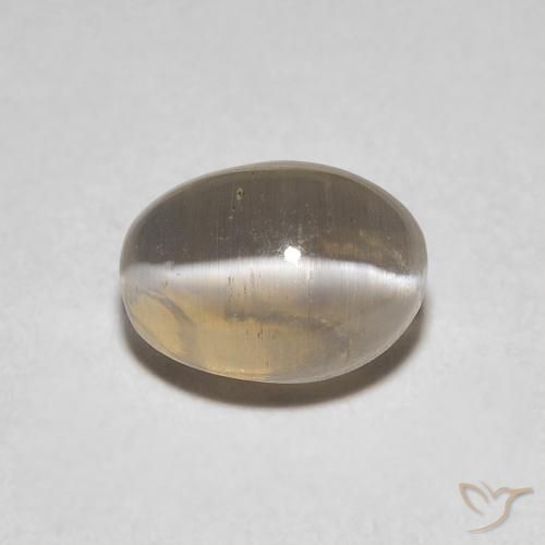 1.29ct Natural Castanho muito claro Sillimanita Olho de Gato, oval, Transparente