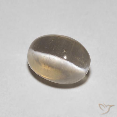Sillimanita Olho de Gato Castanho muito claro Natural 1.29ct, oval, Transparente