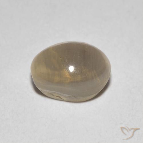Sillimanita Olho de Gato Castanho muito claro Natural 1.29ct, oval, Transparente