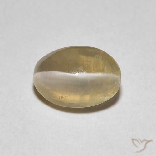 1.08ct Natural Castanho muito claro Sillimanita Olho de Gato, oval, Transparente