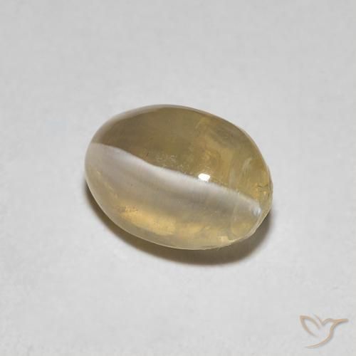 Sillimanita Olho de Gato Castanho muito claro Natural 1.08ct, oval, Transparente