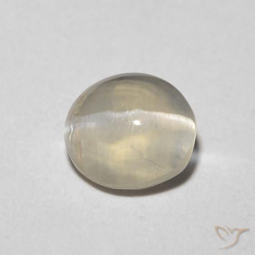 1.08ct Natural branco quente Sillimanita Olho de Gato, oval, Transparente