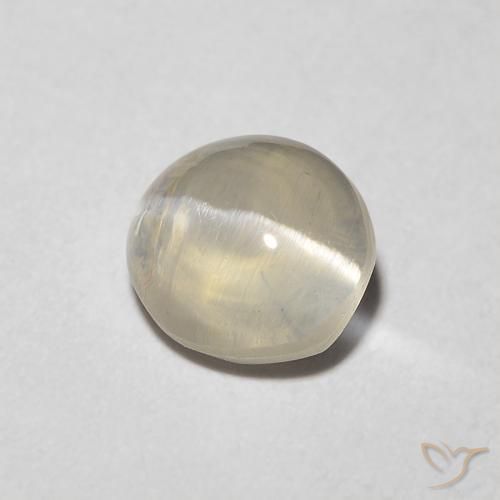 Sillimanita Olho de Gato branco quente Natural 1.08ct, oval, Transparente