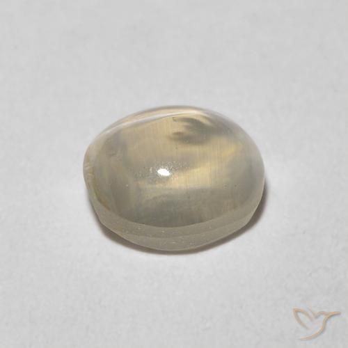Sillimanita Olho de Gato branco quente Natural 1.08ct, oval, Transparente