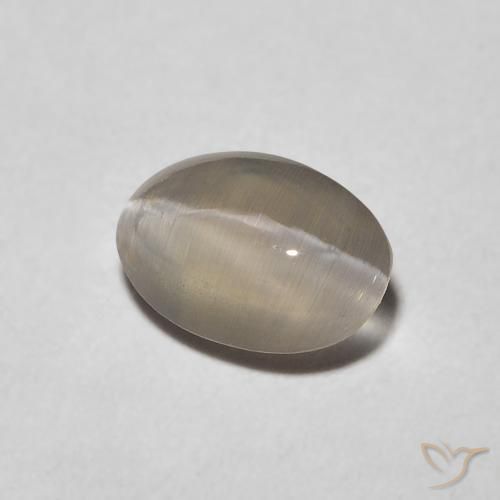 Sillimanita Olho de Gato Cinza muito claro Natural 0.98ct, oval, Transparente
