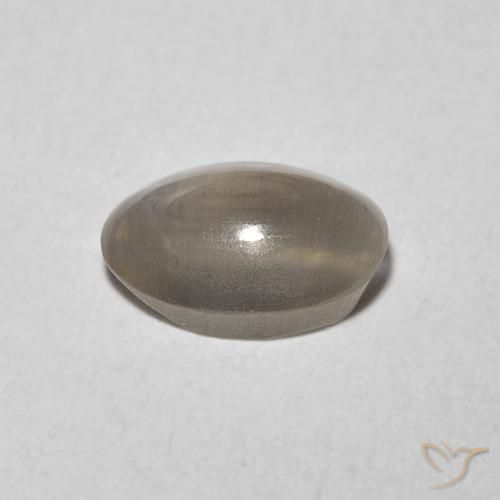 Sillimanita Olho de Gato Cinza muito claro Natural 0.98ct, oval, Transparente