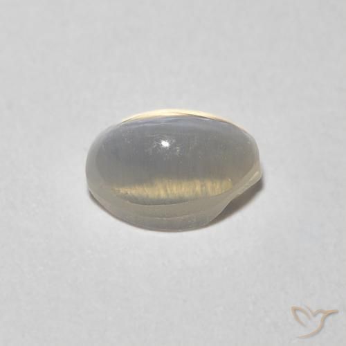 Sillimanita Olho de Gato branco quente Natural 0.81ct, oval, Transparente