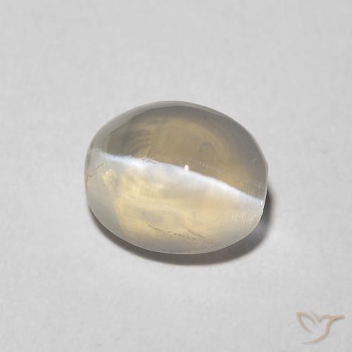 Sillimanita Olho de Gato branco quente Natural 1.22ct, oval, Transparente