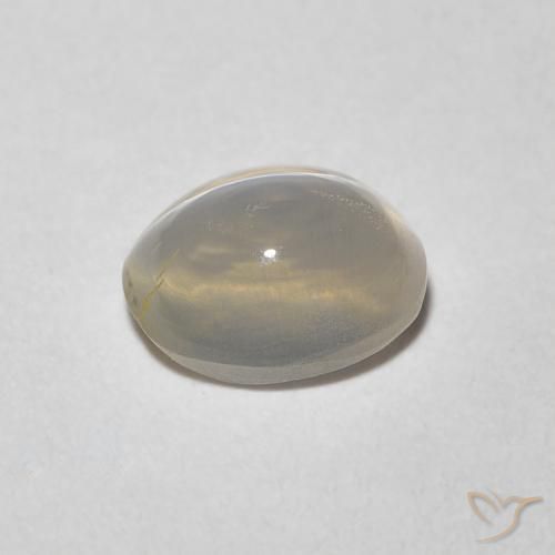 Sillimanita Olho de Gato branco quente Natural 1.22ct, oval, Transparente