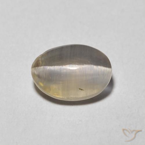 1.48ct Natural Castanho muito claro Sillimanita Olho de Gato, oval, Transparente