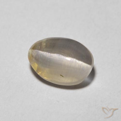 Sillimanita Olho de Gato Castanho muito claro Natural 1.48ct, oval, Transparente