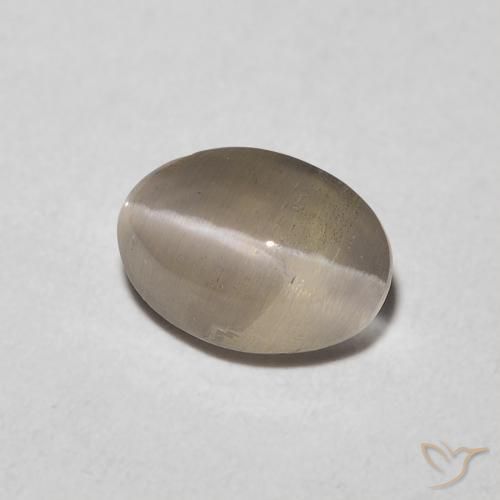 Sillimanita Olho de Gato Tortilha Clara Marrom Natural 0.92ct, oval, Transparente