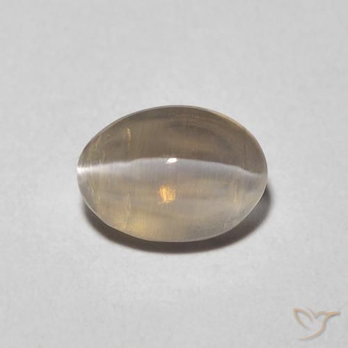 1.23ct Natural Castanho muito claro Sillimanita Olho de Gato, oval, Transparente