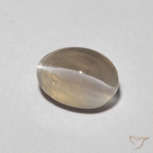 Sillimanita Olho de Gato Castanho muito claro Natural 1.23ct, oval, Transparente