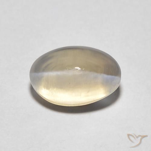 1.44ct Natural Castanho amarelo claro Sillimanita Olho de Gato, oval, Transparente