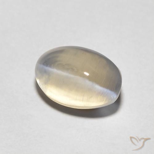 Sillimanita Olho de Gato Castanho amarelo claro Natural 1.44ct, oval, Transparente