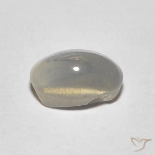 Sillimanita Olho de Gato Castanho amarelo claro Natural 1.44ct, oval, Transparente
