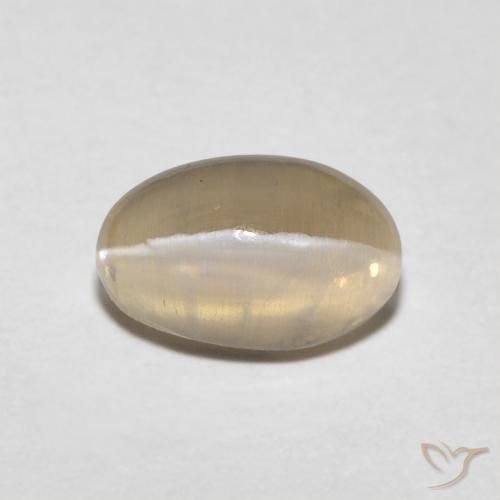 0.97ct Natural Castanho muito claro Sillimanita Olho de Gato, oval, Transparente