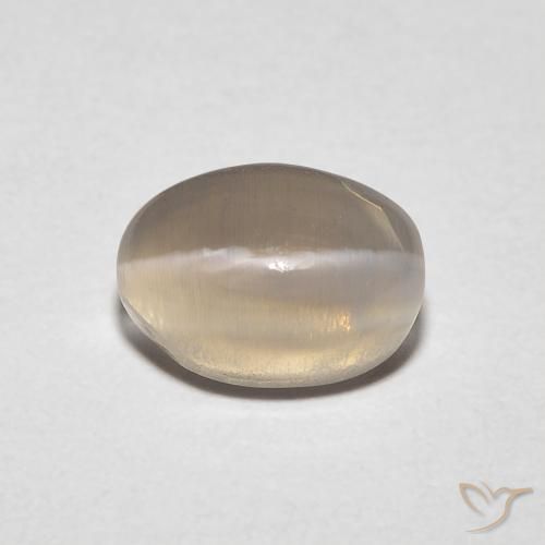 1.23ct Natural Castanho médio Sillimanita Olho de Gato, oval, Transparente