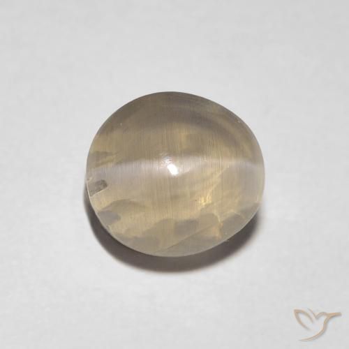 1.31ct Natural Castanho muito claro Sillimanita Olho de Gato, oval, Transparente
