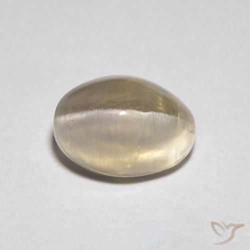 1.30ct Natural Castanho amarelo claro Sillimanita Olho de Gato, oval, Transparente