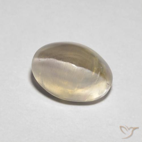 Sillimanita Olho de Gato Castanho amarelo claro Natural 1.30ct, oval, Transparente
