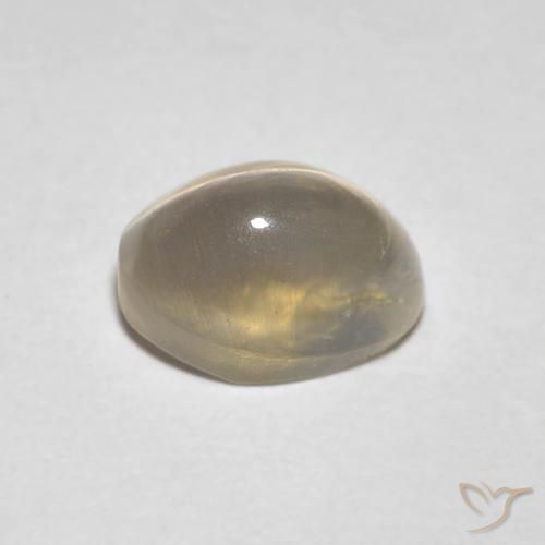 Sillimanita Olho de Gato Castanho amarelo claro Natural 1.30ct, oval, Transparente