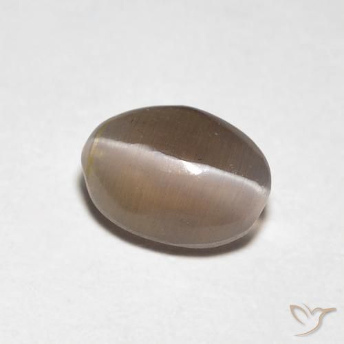 Sillimanita Olho de Gato Castanho médio Natural 0.88ct, oval, Transparente