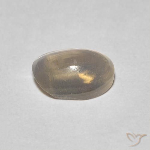 Sillimanita Olho de Gato Castanho amarelo claro Natural 0.93ct, oval, Transparente