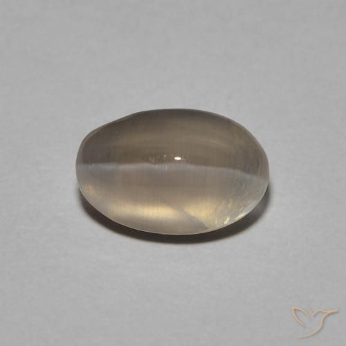1.40ct Natural Castanho muito claro Sillimanita Olho de Gato, oval, Transparente