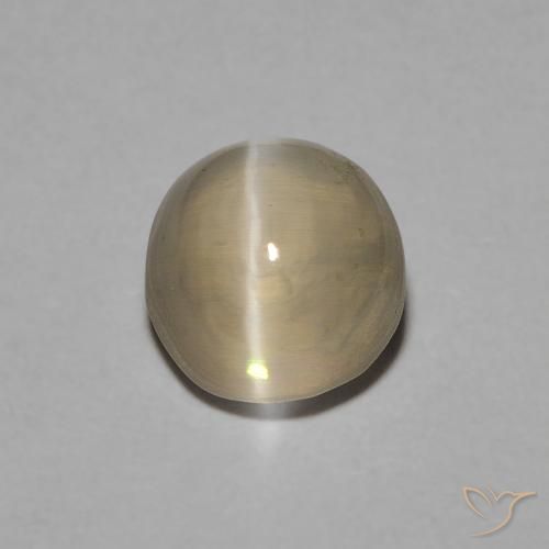 1.22ct Natural Castanho amarelo claro Sillimanita Olho de Gato, oval, Transparente