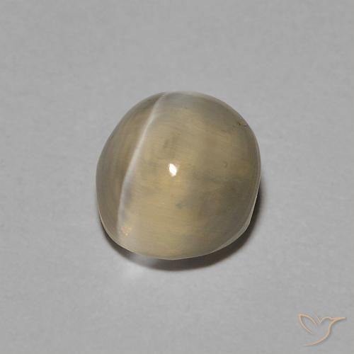 Sillimanita Olho de Gato Castanho amarelo claro Natural 1.22ct, oval, Transparente