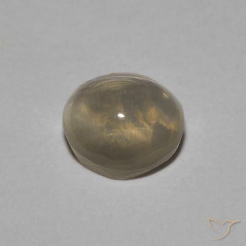 Sillimanita Olho de Gato Castanho amarelo claro Natural 1.22ct, oval, Transparente