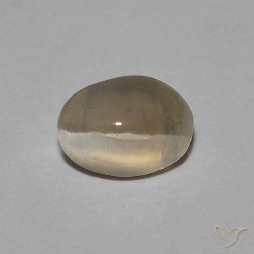 0.81ct Natural Castanho amarelo claro Sillimanita Olho de Gato, oval, Transparente