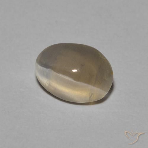 Sillimanita Olho de Gato Castanho amarelo claro Natural 0.81ct, oval, Transparente