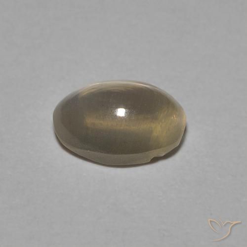 Sillimanita Olho de Gato Castanho amarelo claro Natural 0.81ct, oval, Transparente