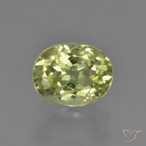 2.09ct Natural Amarelo verde Sillimanita, oval, VVS-VS