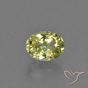 Sillimanita Verde amarelo Natural 1.58ct, oval, VS