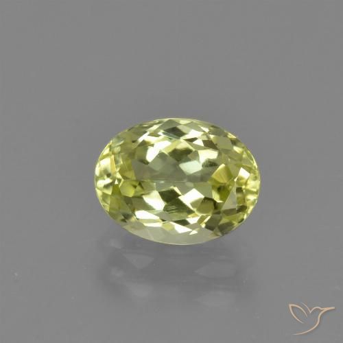 1.55ct Natural Amarelo verde Sillimanita, oval, VVS