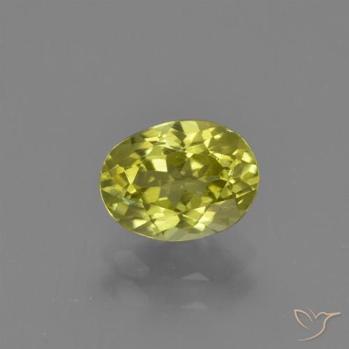 1.37ct Natural amarelo médio Sillimanita, oval, VS