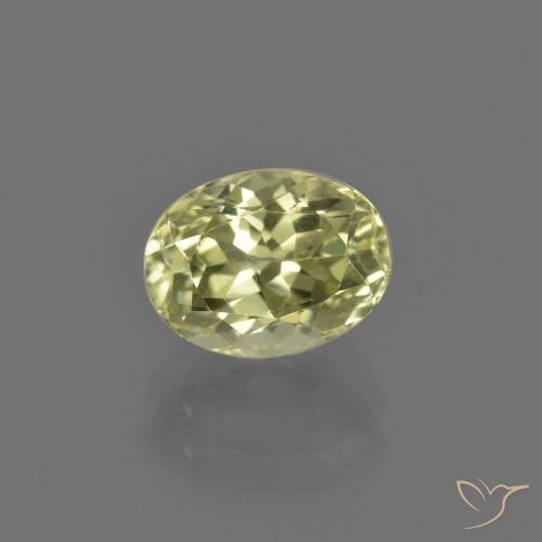 1.73ct Natural Amarelo Creme Pálido Sillimanita, oval, VVS-VS, Photo A