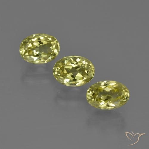 3.12ctw Natural amarelo médio Sillimanita, oval, VVS-VS