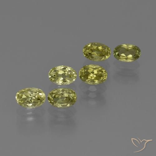 4.04ctw Natural Amarelo esverdeado Sillimanita, oval, VVS-VS
